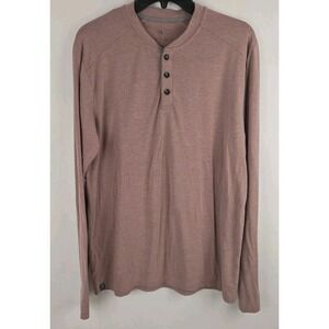 Free Fly Bamboo Henley T Shirt Mens Medium Long Sleeve Button Outdoors Hike